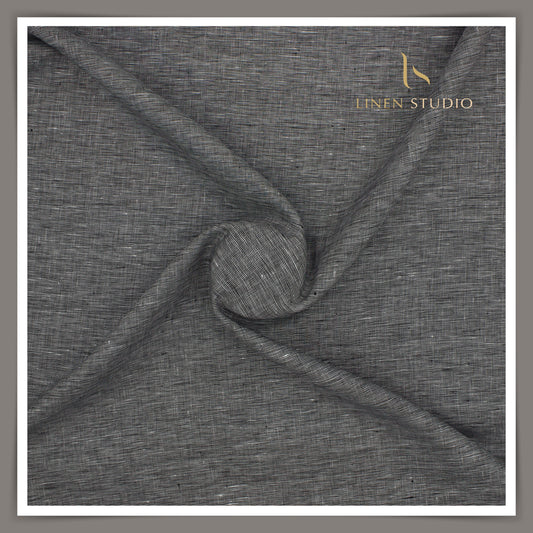 Linen Club 50 Lea Shirting - Blackish Carbon Grey (NEW)