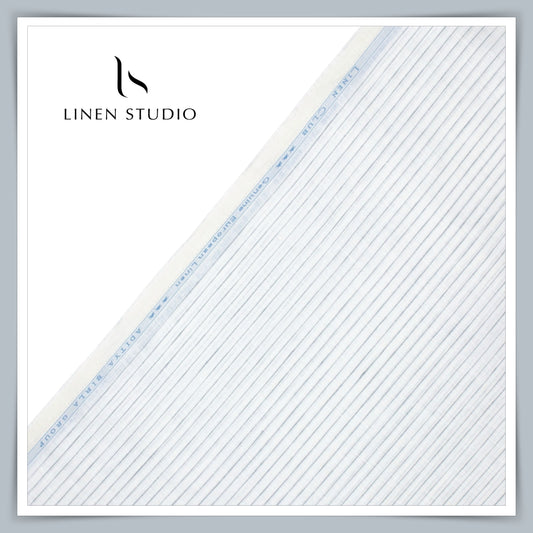 Linen Club 60 Lea Shirting - Classic White Stripes (NEW)