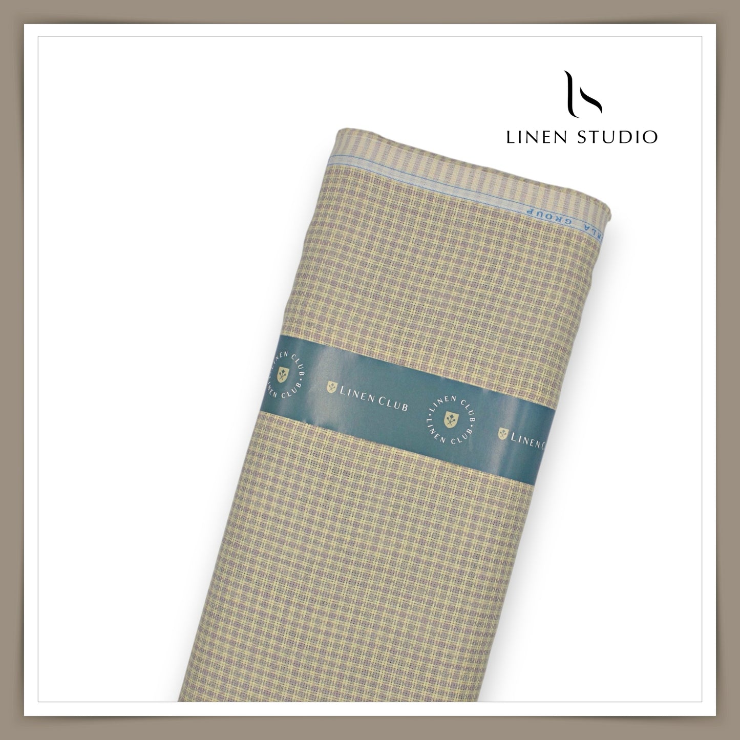 Linen Club 60 Lea Netted Shirting - Soft Coral Checks (NEW)