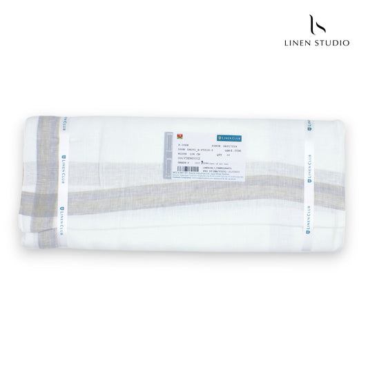 Pure Linen Dhoti by Linen Club - Lilac Green Medium Border