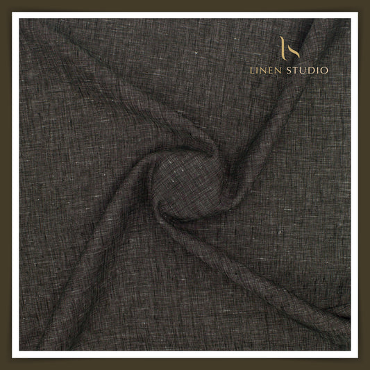 Linen Club 40 Lea Premium Textured Linen Suiting - Dark Brown (NEW)
