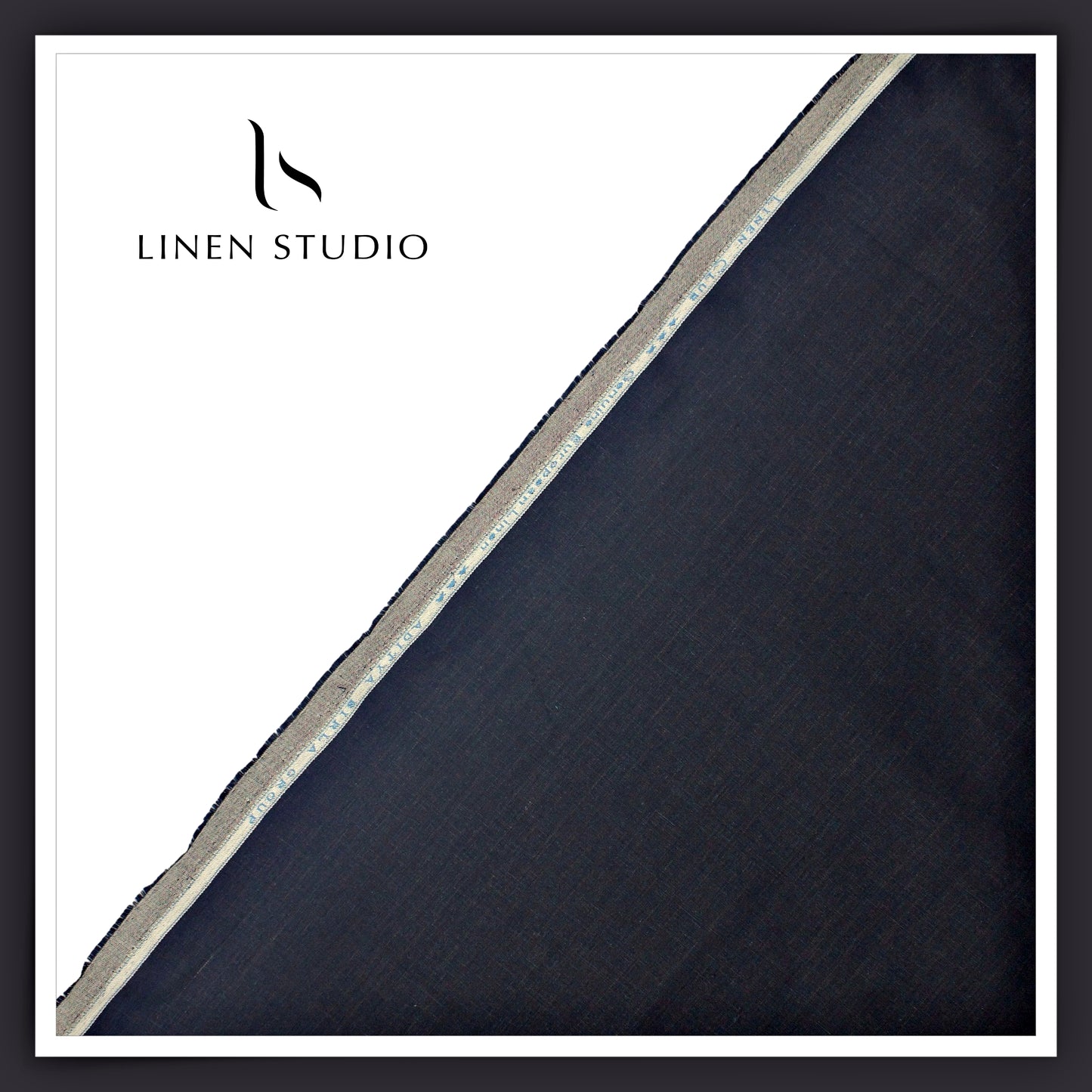Linen Club 40 Lea Premium Linen Suiting - Blue with Subtle Stripes (NEW) (Zoom In)