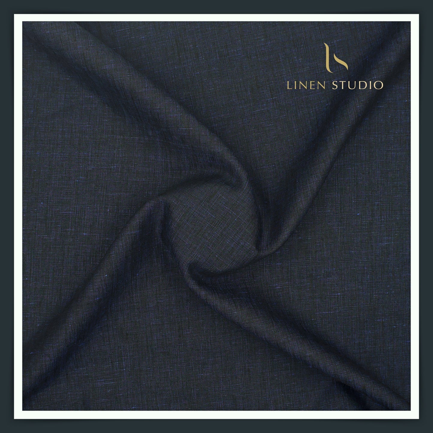 Linen Club 40 Lea Premium Textured Linen Suiting - Blueish Black (NEW)