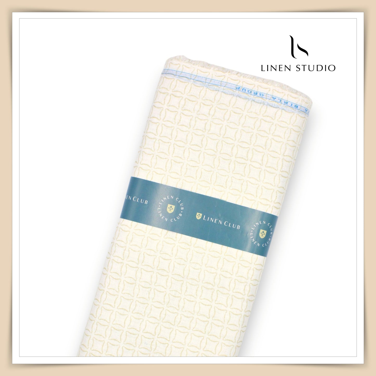 Linen Club 60 Lea Digital Printed Netted Shirting Fabric (NEW)