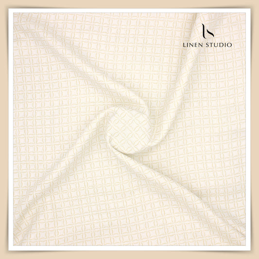 Linen Club 60 Lea Digital Printed Netted Shirting Fabric (NEW)