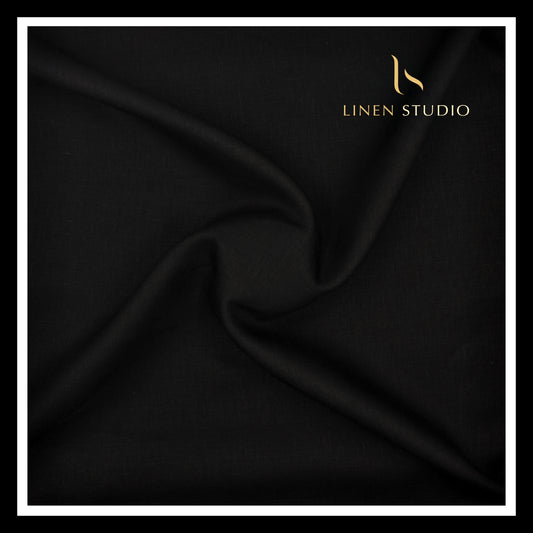 Linen Club 40 Lea Premium Linen Suiting - Pitch Black (NEW)