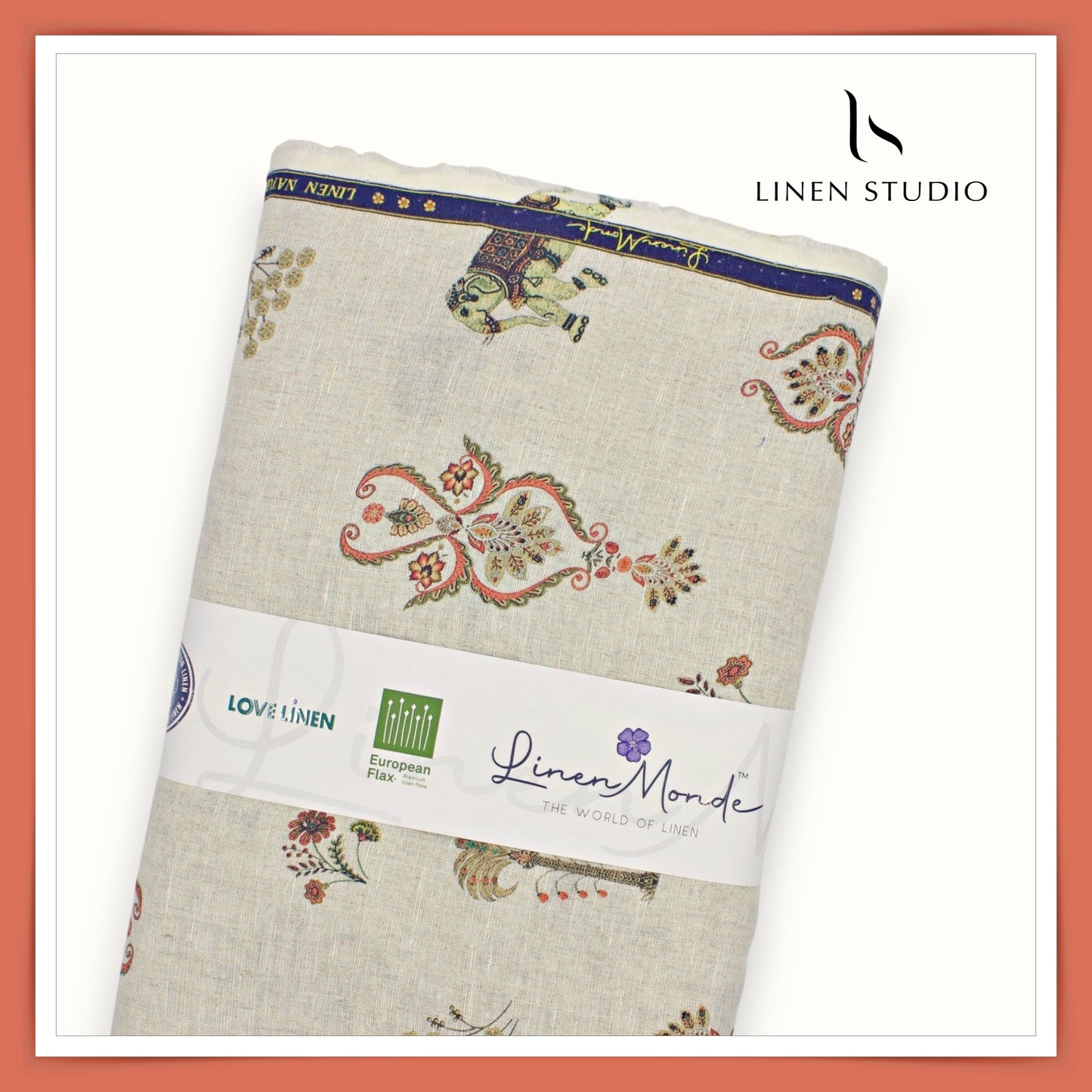 70 Lea Premium Linen Digital Print - Gajraj (Fastest Selling)