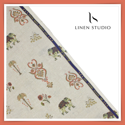 70 Lea Premium Linen Digital Print - Gajraj (Fastest Selling)