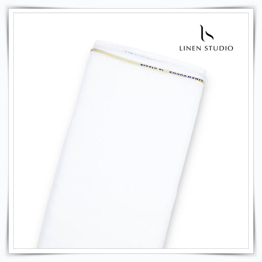 Linen Vogue 70 Lea Plain Shirting - White