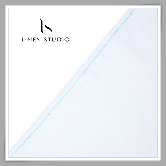 25 Lea Pure Linen Slub Suiting by Linen Fiesta - Bright White (NEW) (Limited Stock)