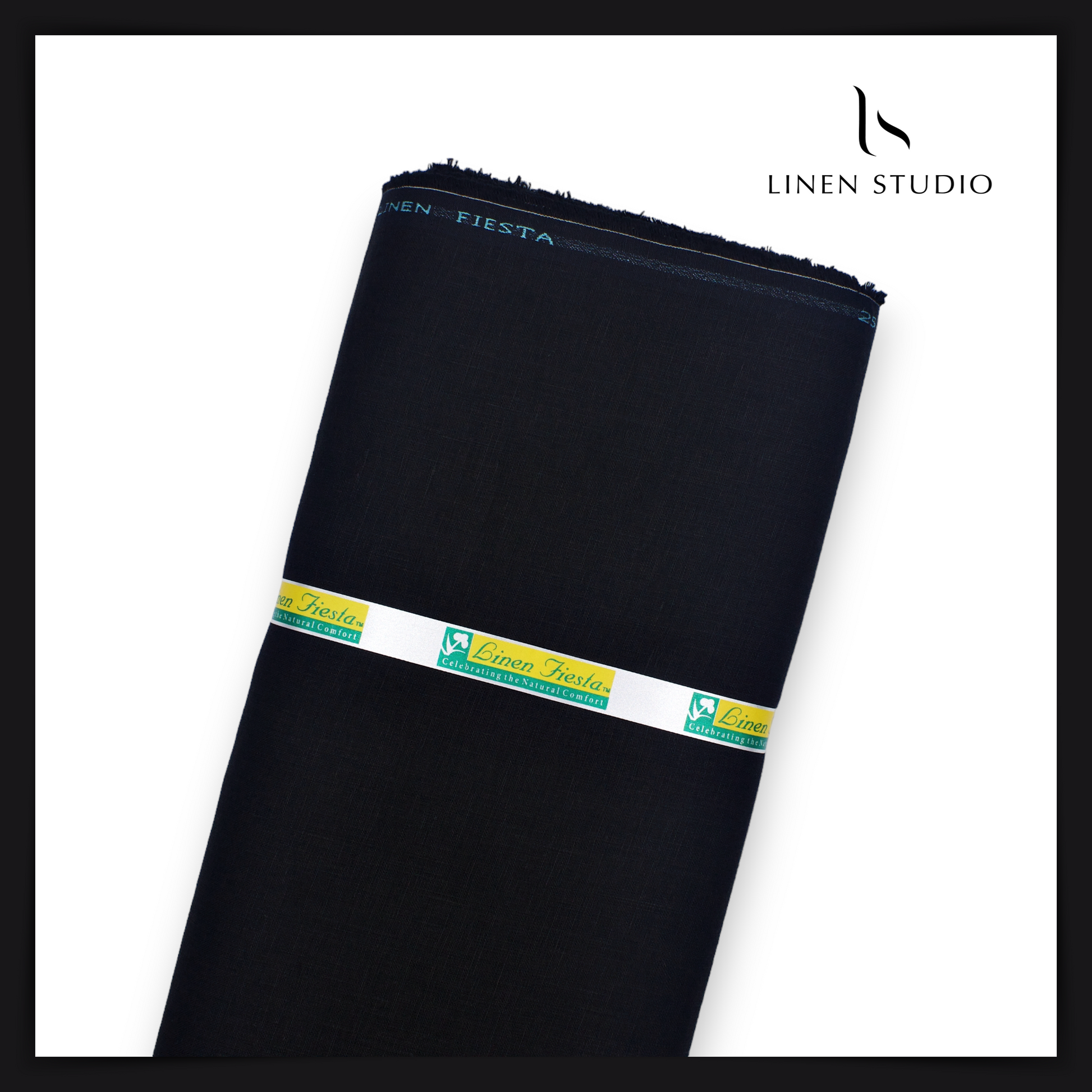 Pure Linen Trouser Fabric - Slub Black - Linen Studio