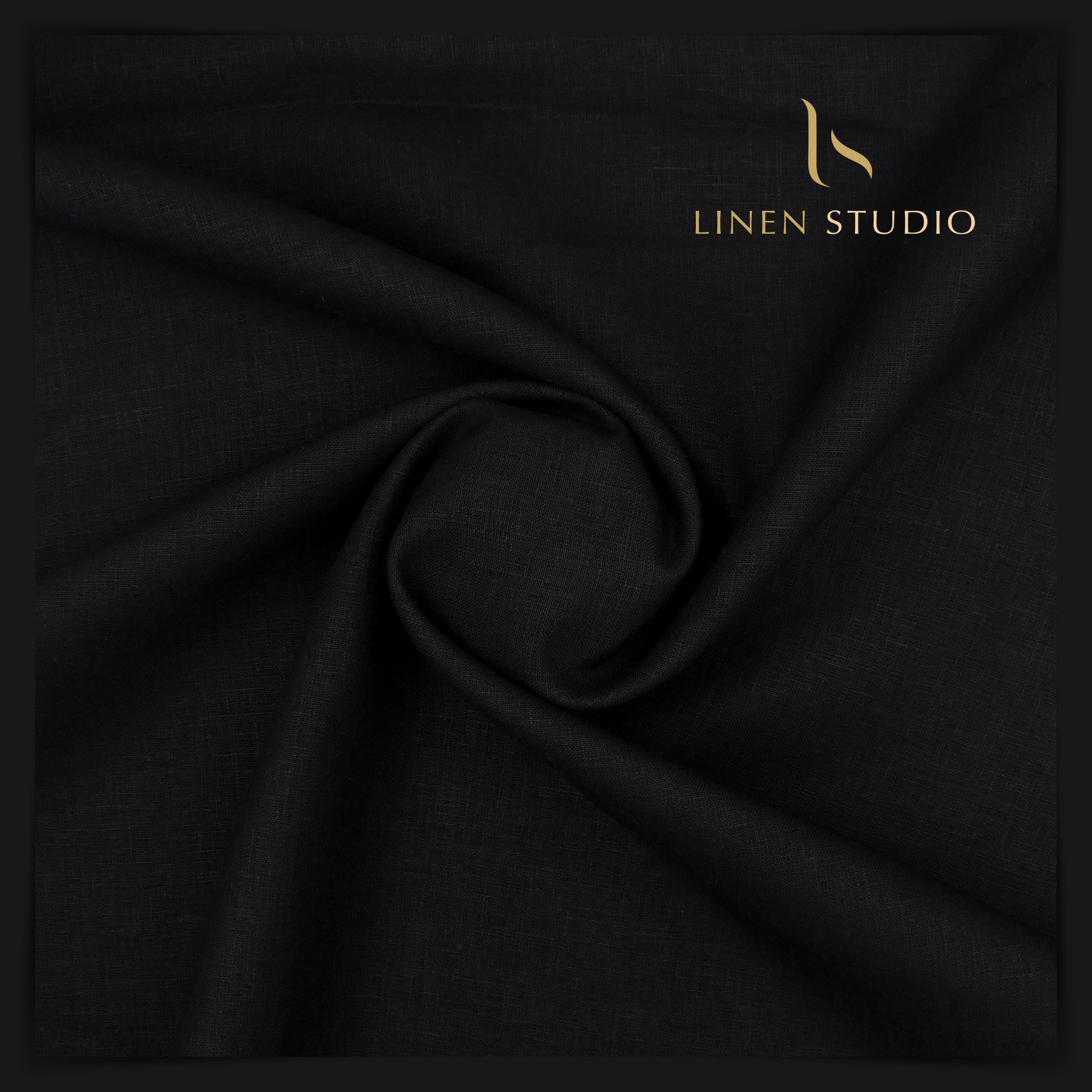 Pure Linen Trouser Fabric - Slub Black - Linen Studio
