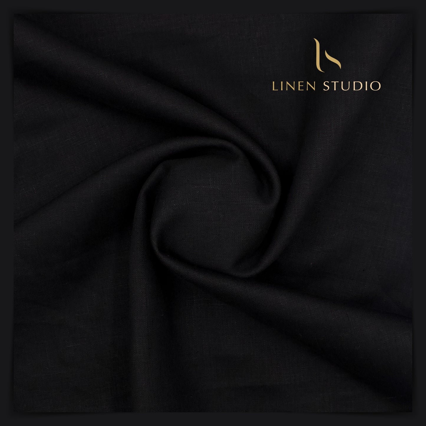 Pure Linen Trouser Fabric - Twill Black - Linen Studio