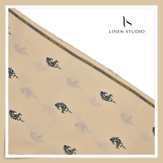 70 Lea Exclusive Digital Printed Shirting by Linen Monde - Coral Seabiscuit (NEW)