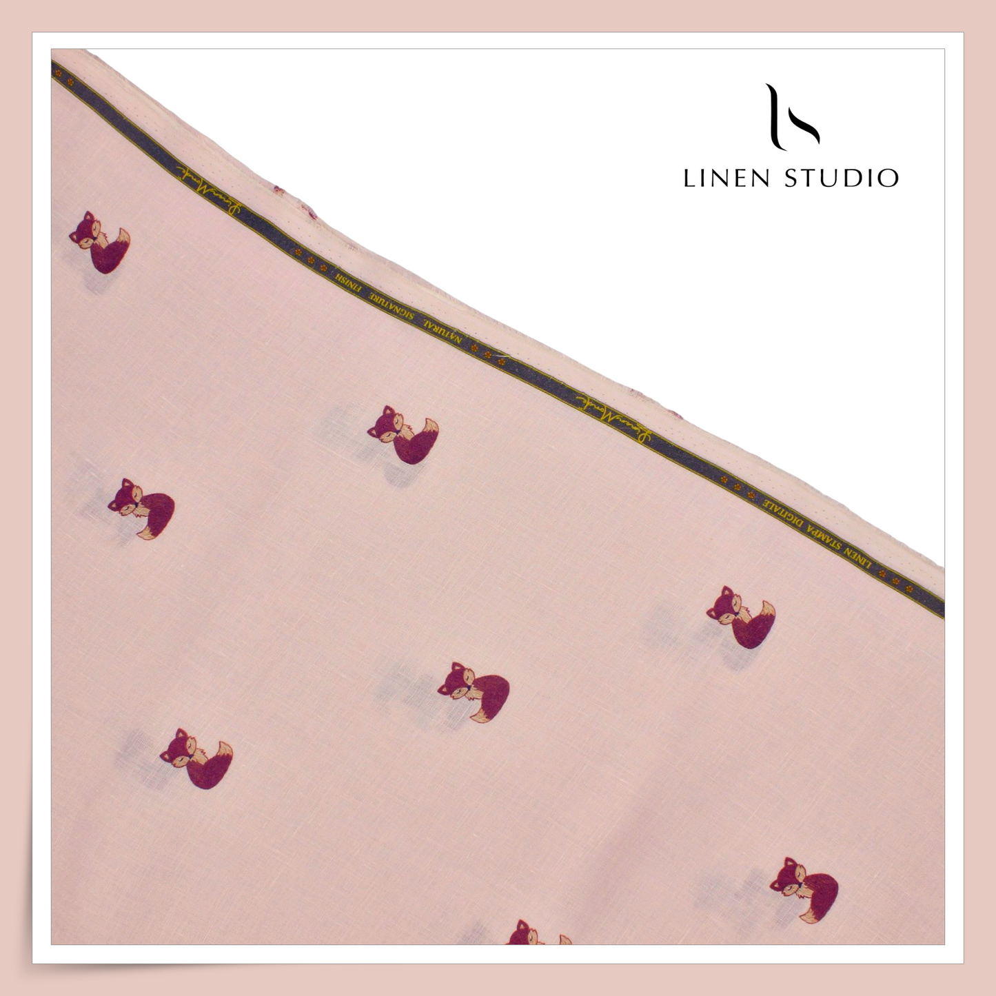 70 Lea Exclusive Digital Printed Shirting by Linen Monde - Pink Pinocchio (NEW)