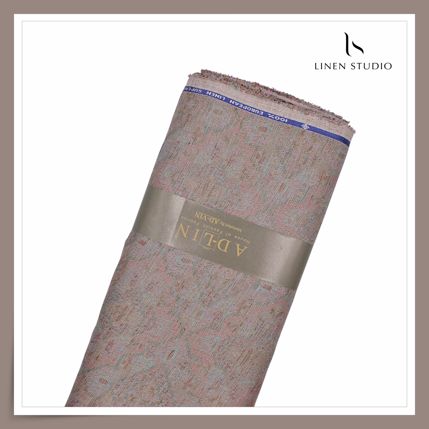 70 Lea Exclusive Pure Linen Jacquard Shirting by Linen Monde - Summer Abstract (NEW) (Zoom In)