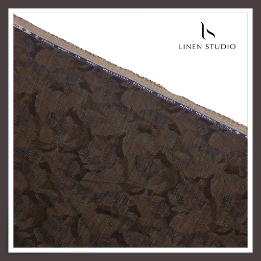 REVERSIBLE 70 Lea Pure Linen Jacquard Shirting by Linen Monde (NEW) (Zoom In)