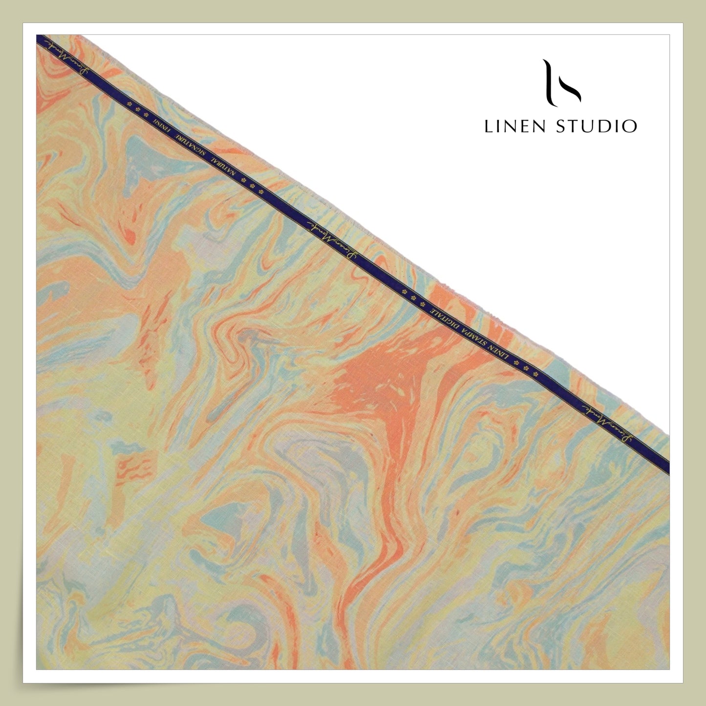 70 Lea Exclusive Digital Printed Shirting by Linen Monde - Summer Marble Print (NEW)