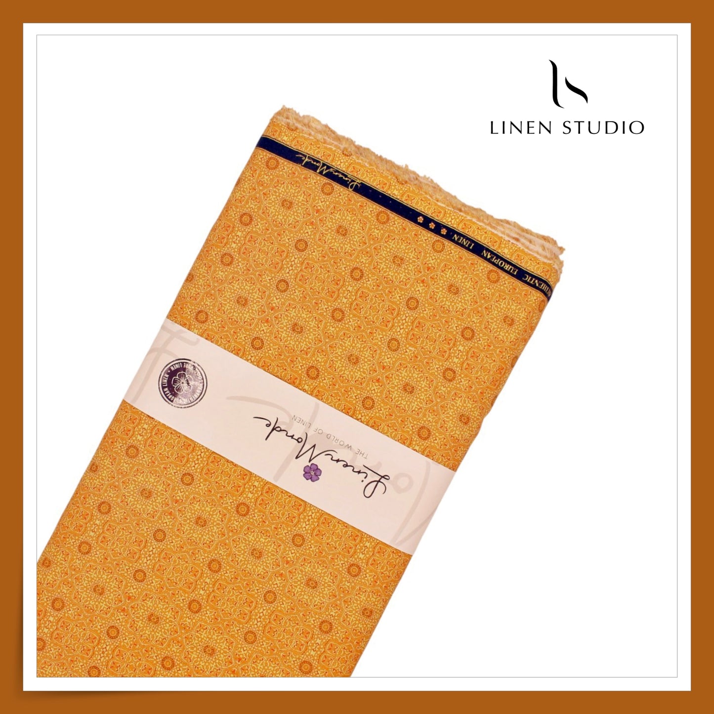 70 Lea Exclusive Digital Printed Shirting by Linen Monde - Saffron Gold (NEW)