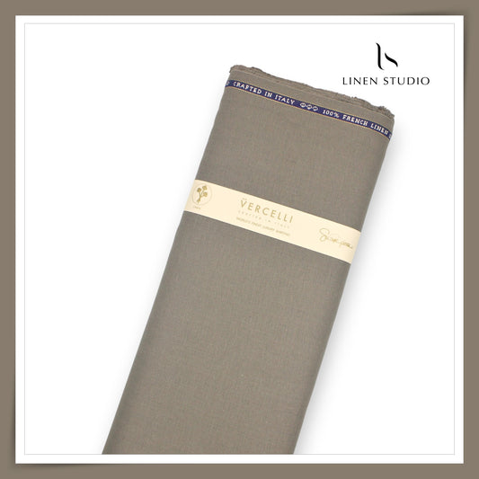 60 Lea French Linen Suiting by Vercelli Italy - Brownish Grey (1st in India) (NEW)