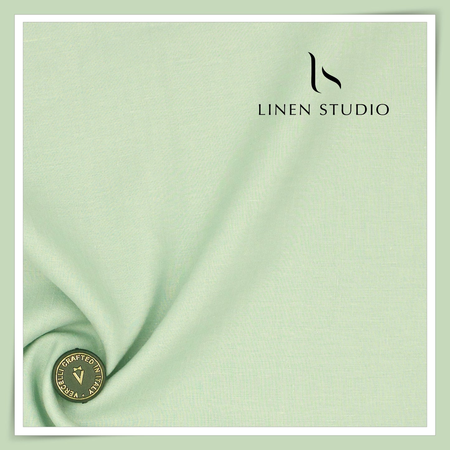 80 Lea French Linen Shirting by Vercelli Italy - Pistachio Green (1st in India) (NEW)