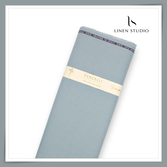 80 Lea French Linen Shirting by Vercelli Italy - Bluish Grey (1st in India) (NEW)