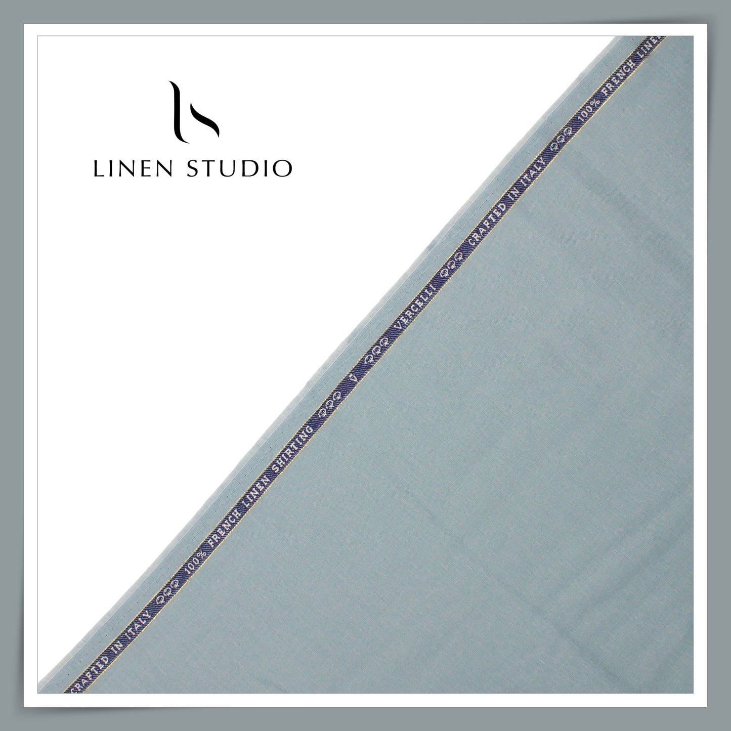 80 Lea French Linen Shirting by Vercelli Italy - Bluish Grey (1st in India) (NEW)