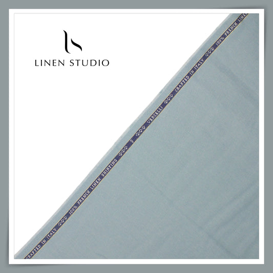 80 Lea French Linen Shirting by Vercelli Italy - Bluish Grey (1st in India) (NEW)