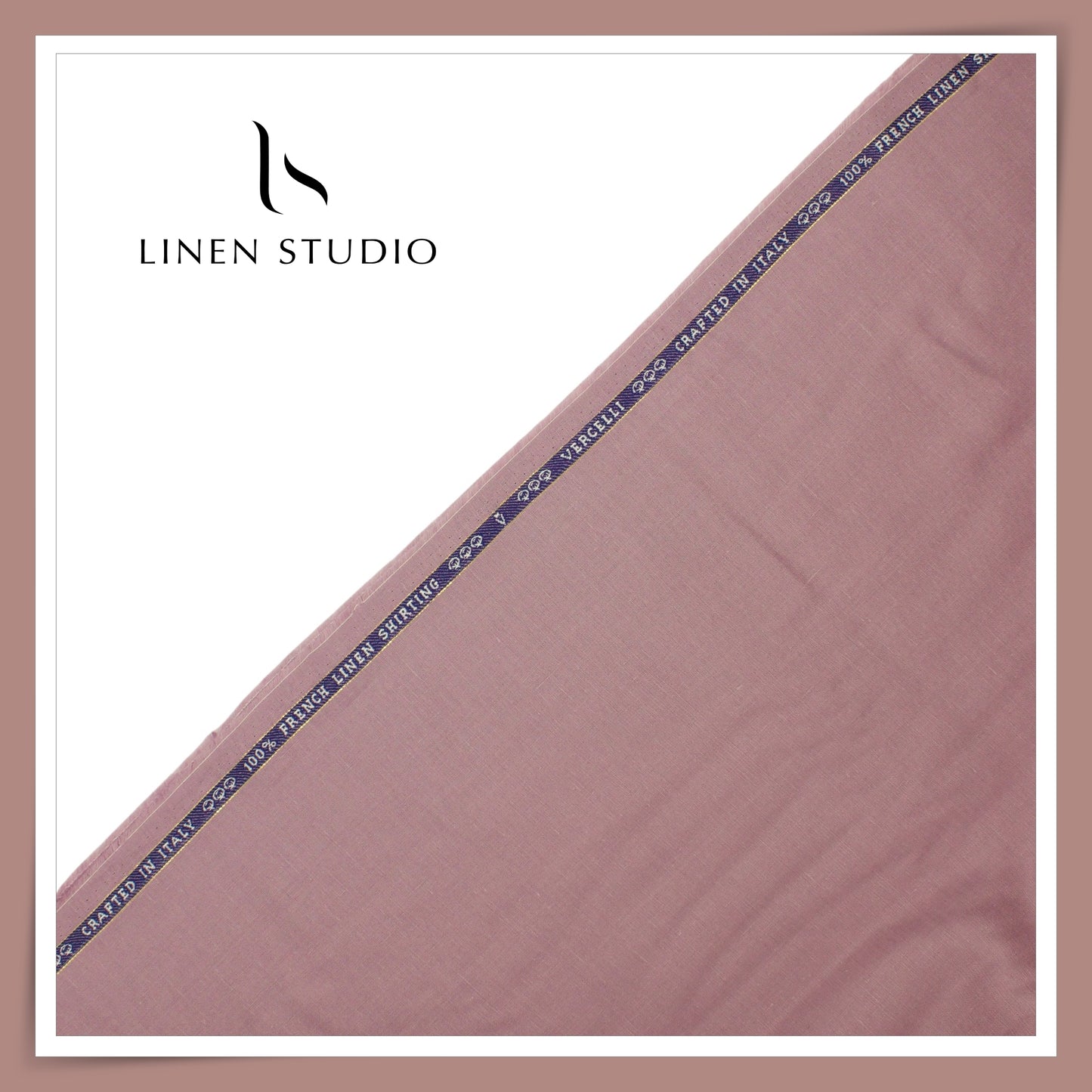 80 Lea French Linen Shirting by Vercelli Italy - Brandy Rose (1st in India) (NEW)