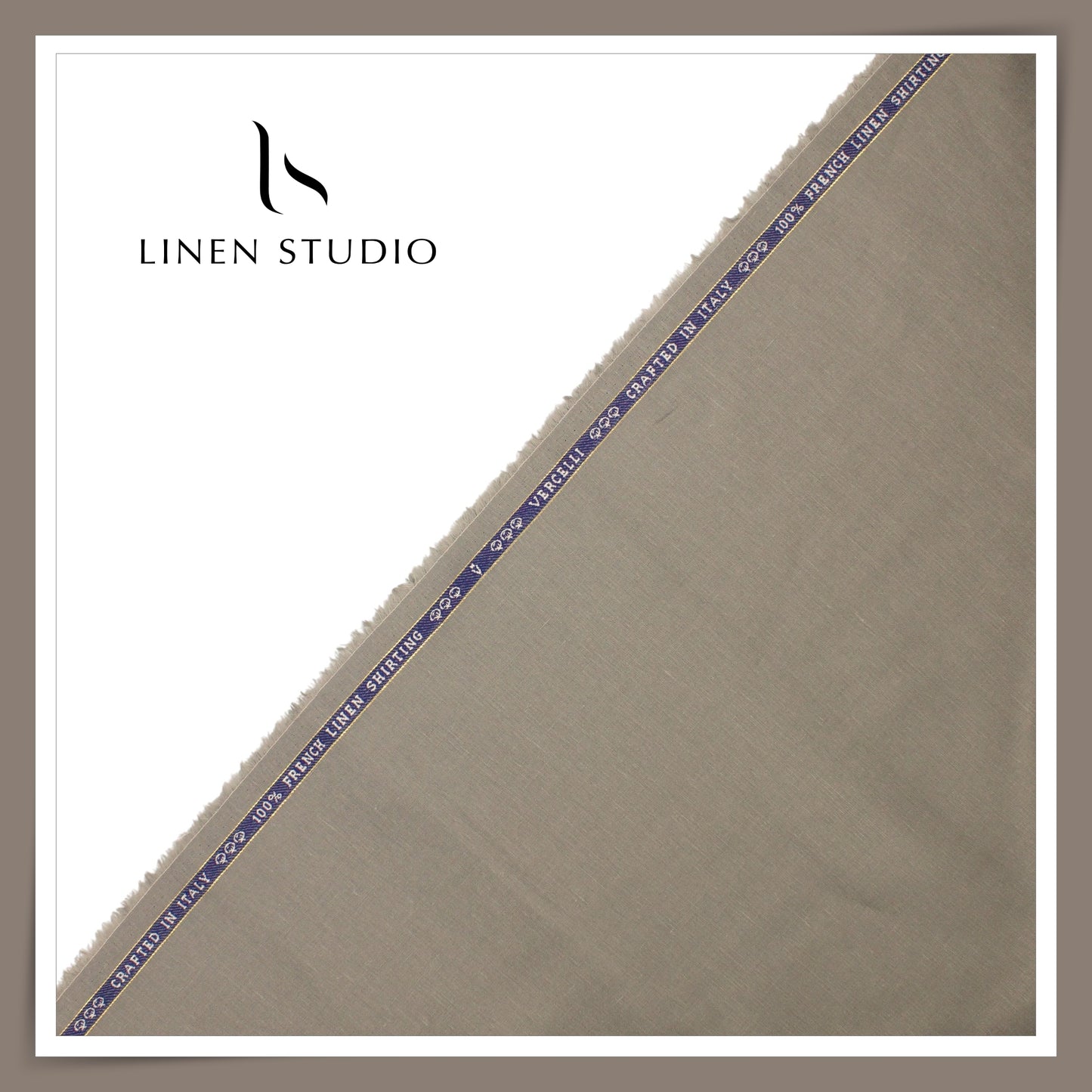 80 Lea French Linen Shirting by Vercelli Italy - Granite Green (1st in India) (NEW)