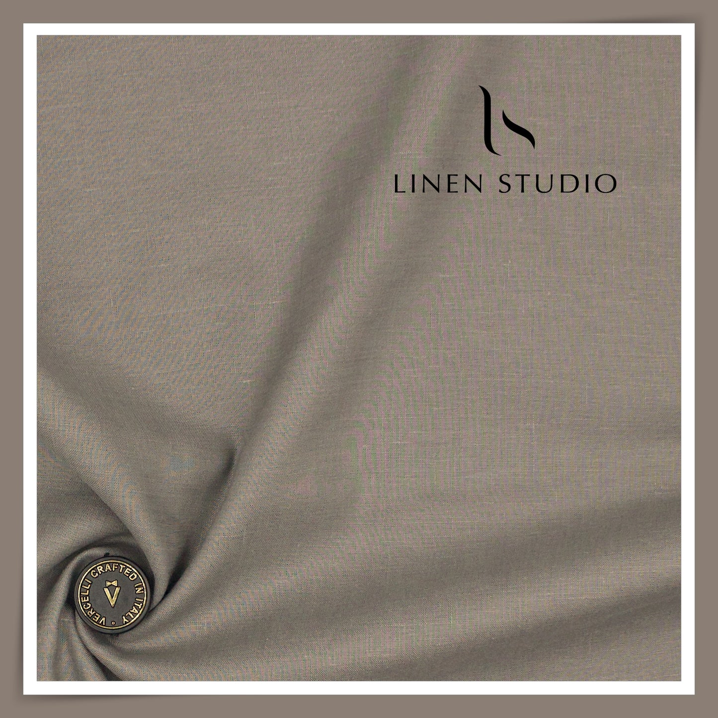 80 Lea French Linen Shirting by Vercelli Italy - Granite Green (1st in India) (NEW)