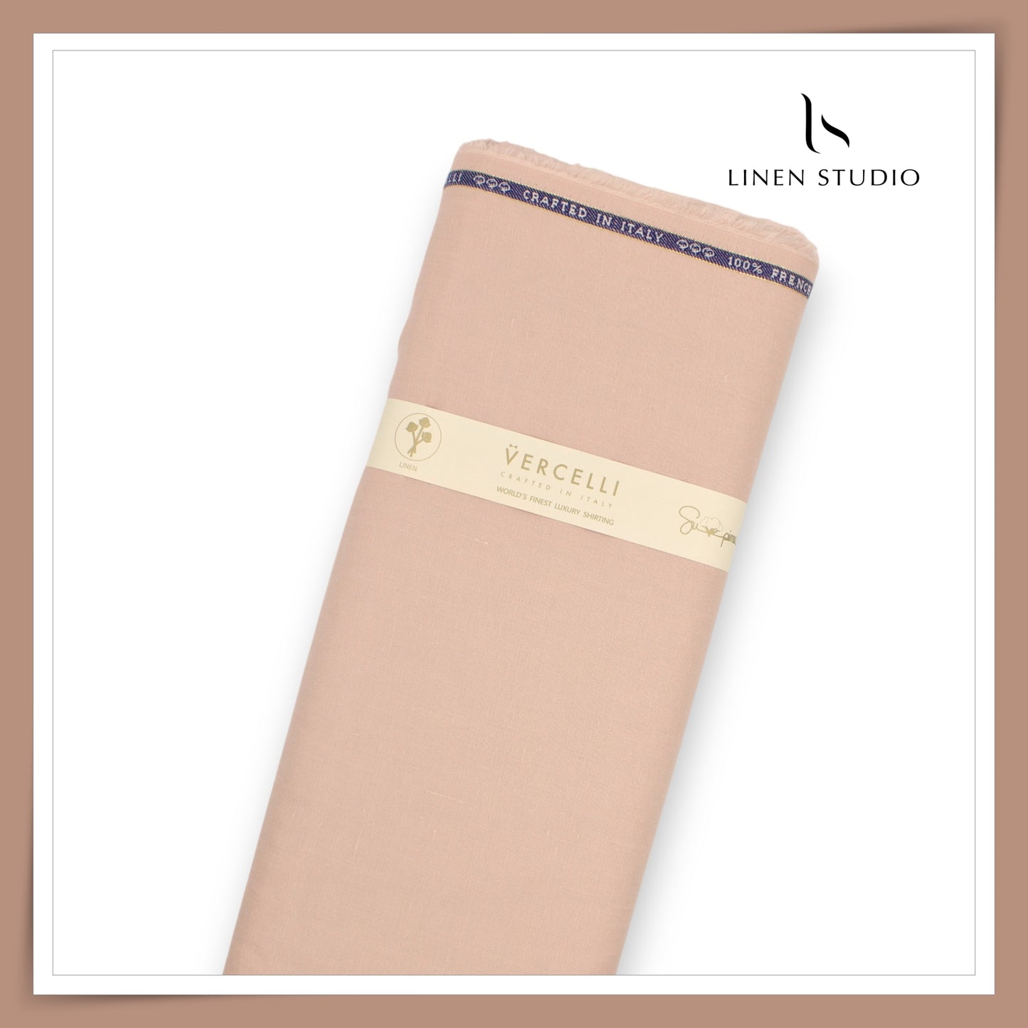 80 Lea French Linen Shirting by Vercelli Italy - Dusky Peach (1st in India) (NEW)