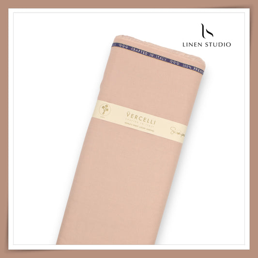 80 Lea French Linen Shirting by Vercelli Italy - Dusky Peach (1st in India) (NEW)