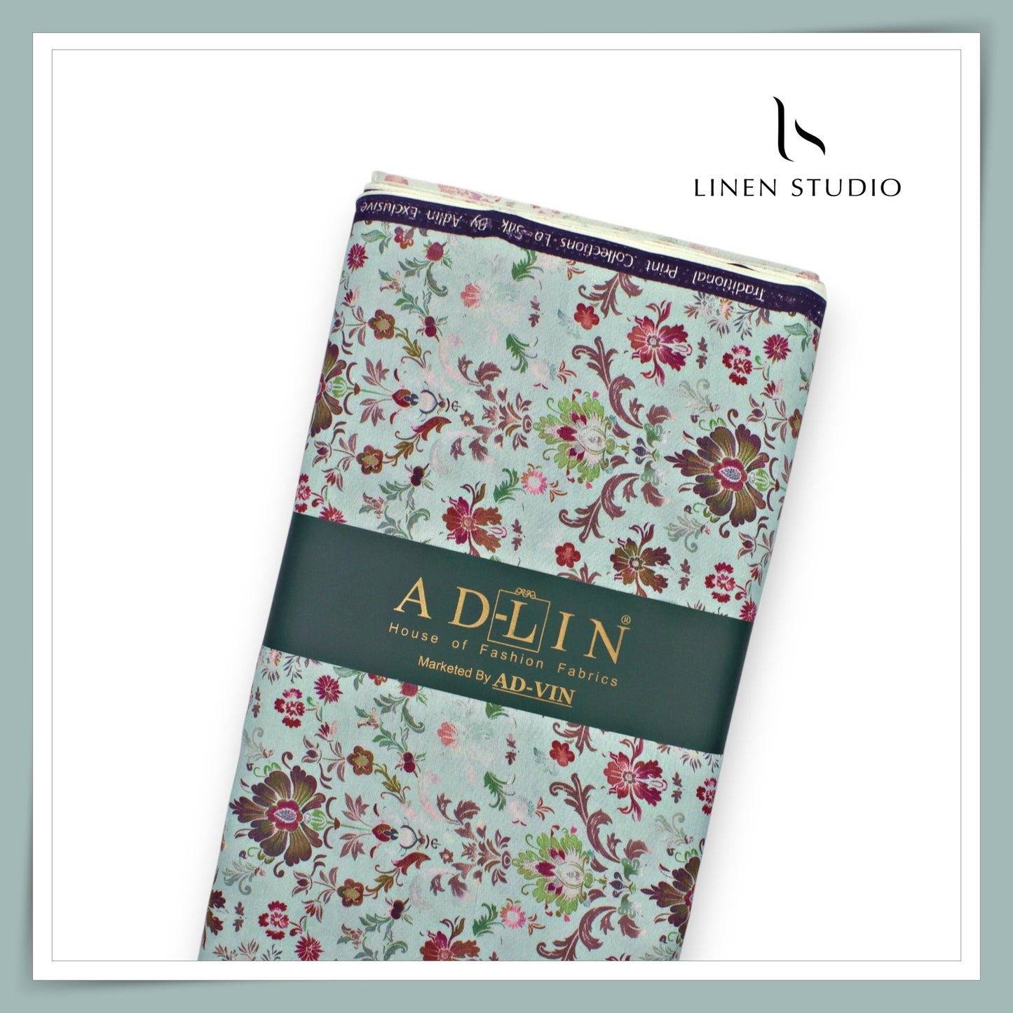 Cotton Silk Digital Printed Shirting - Sea Mist Green