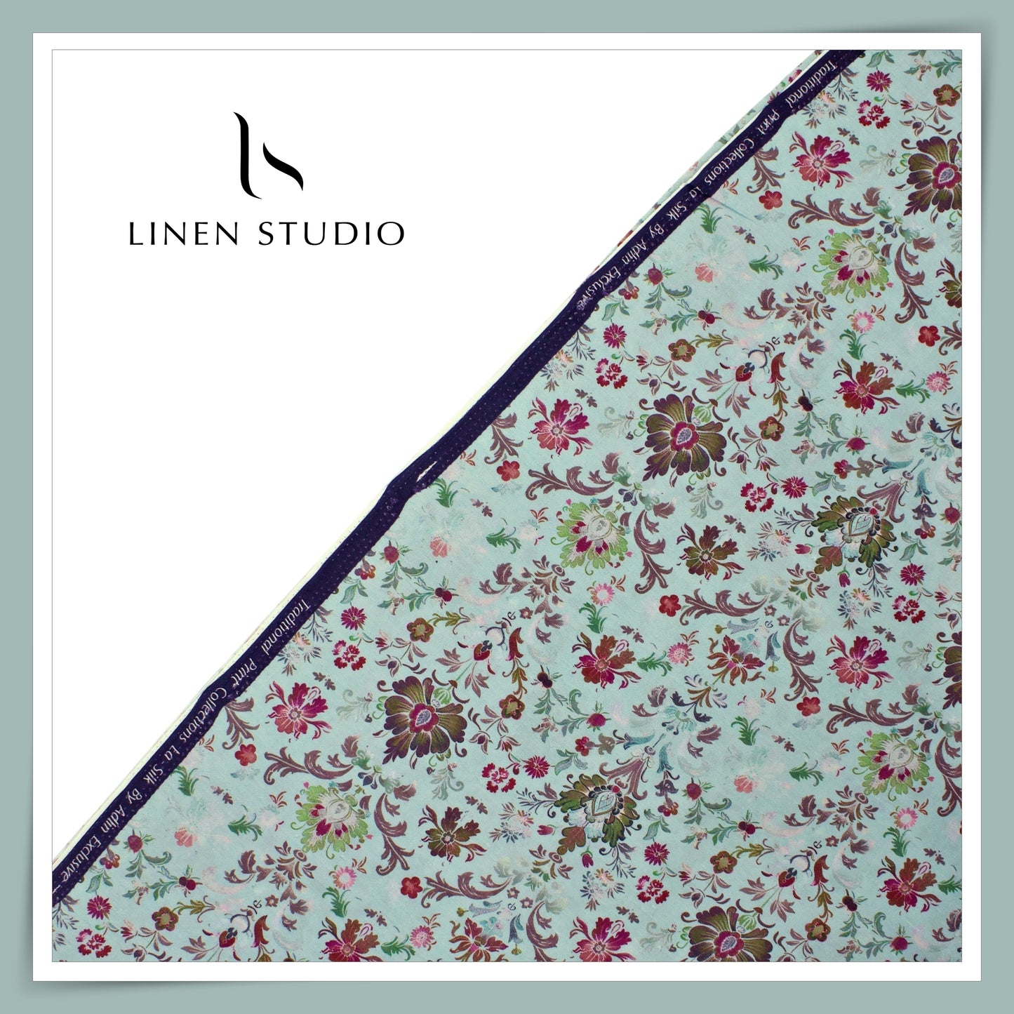 Cotton Silk Digital Printed Shirting - Sea Mist Green