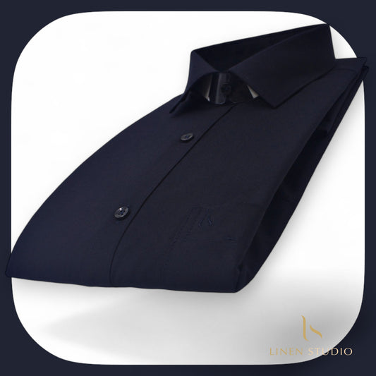 Pure Cotton 40's Count Plain Shirt - Royal Blue - Linen Studio