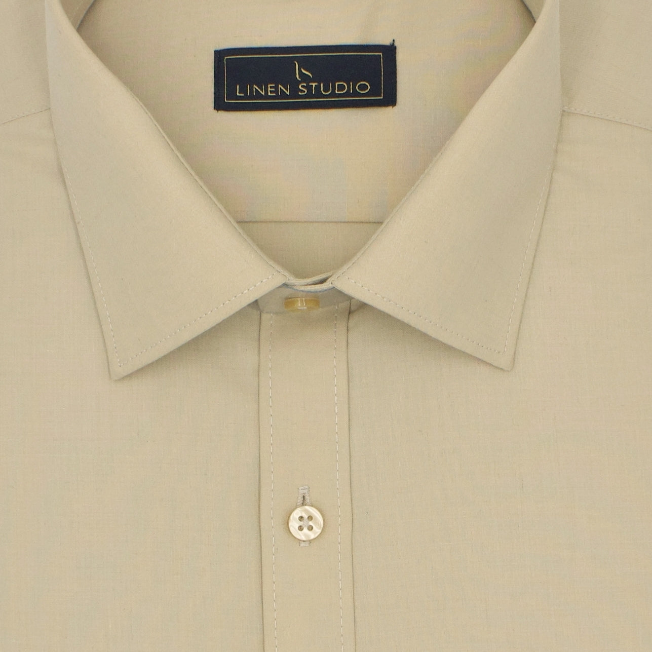 Pure Cotton 40's Count Plain Shirt - French Beige - Linen Studio