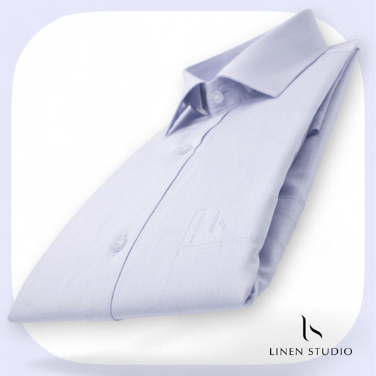 Pure Cotton 100's Count Plain Shirt -  Lavender - Linen Studio