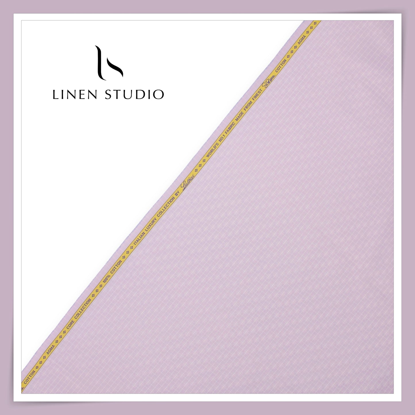 Luthai 100% Supima Cotton Shirting - Pinkish Lavender Checks with Dobby (Zoom In) (NEW)