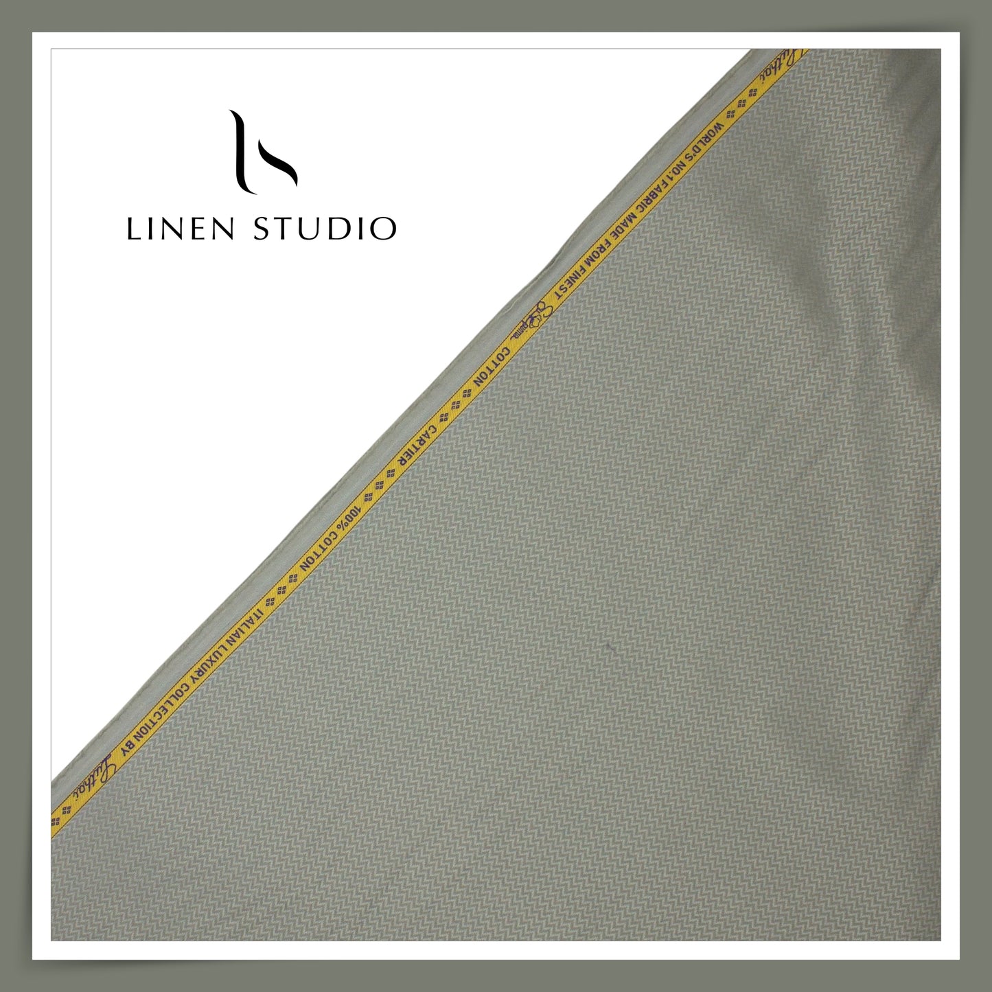 Luthai Zig Zag Textured Supima Cotton - Greenish Grey (zoom in)
