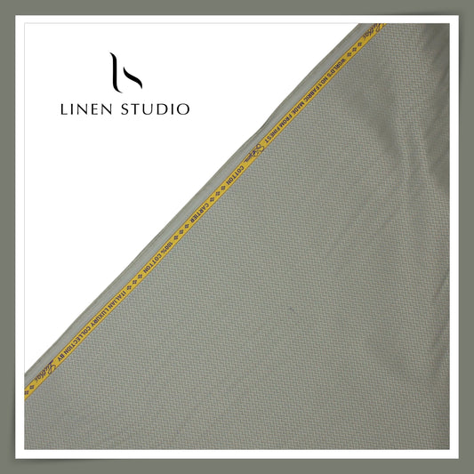 Luthai Zig Zag Textured Supima Cotton - Greenish Grey (zoom in)