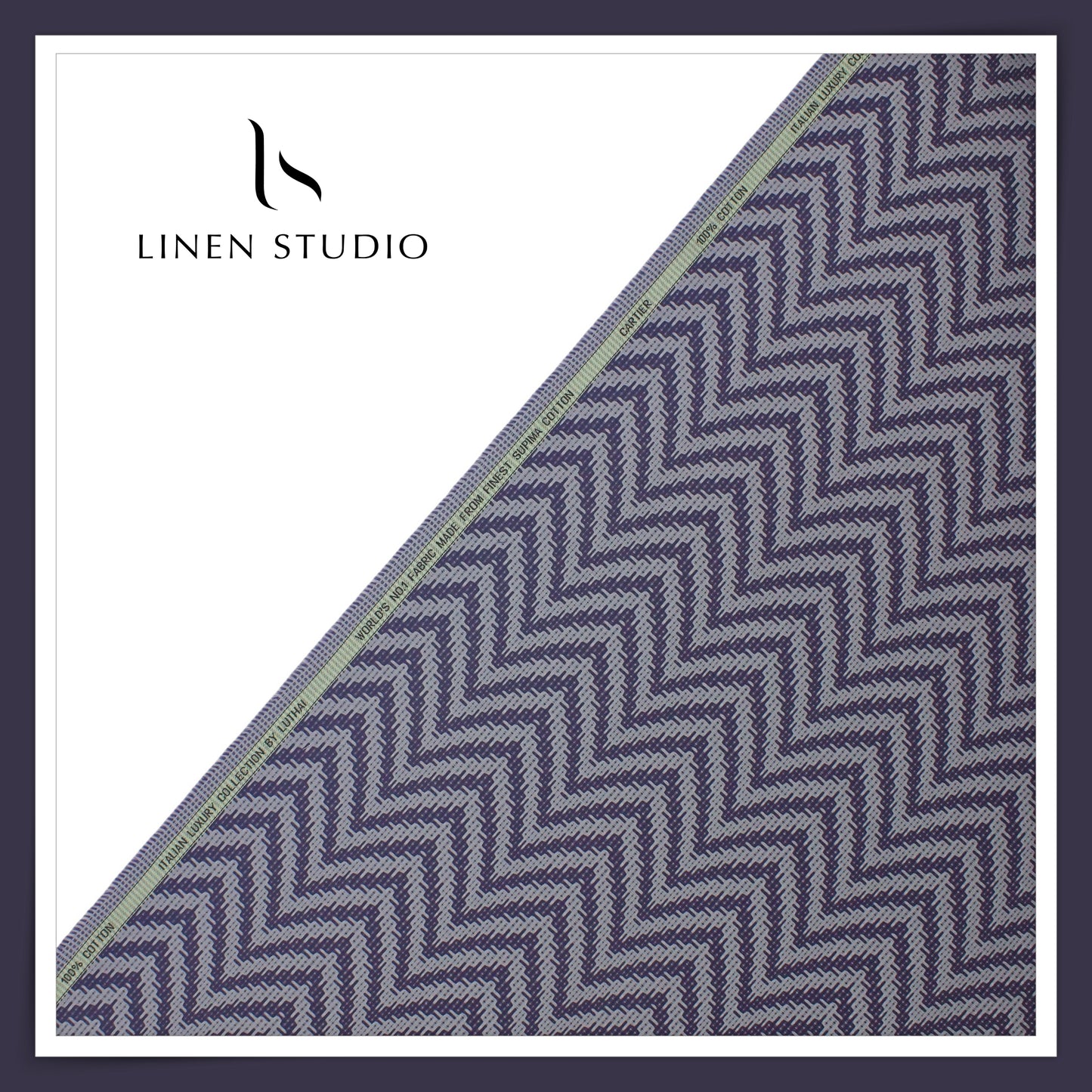 Luthai 100% Supima Cotton Jacquard Shirting - Beautiful Waves (Zoom In) (NEW)