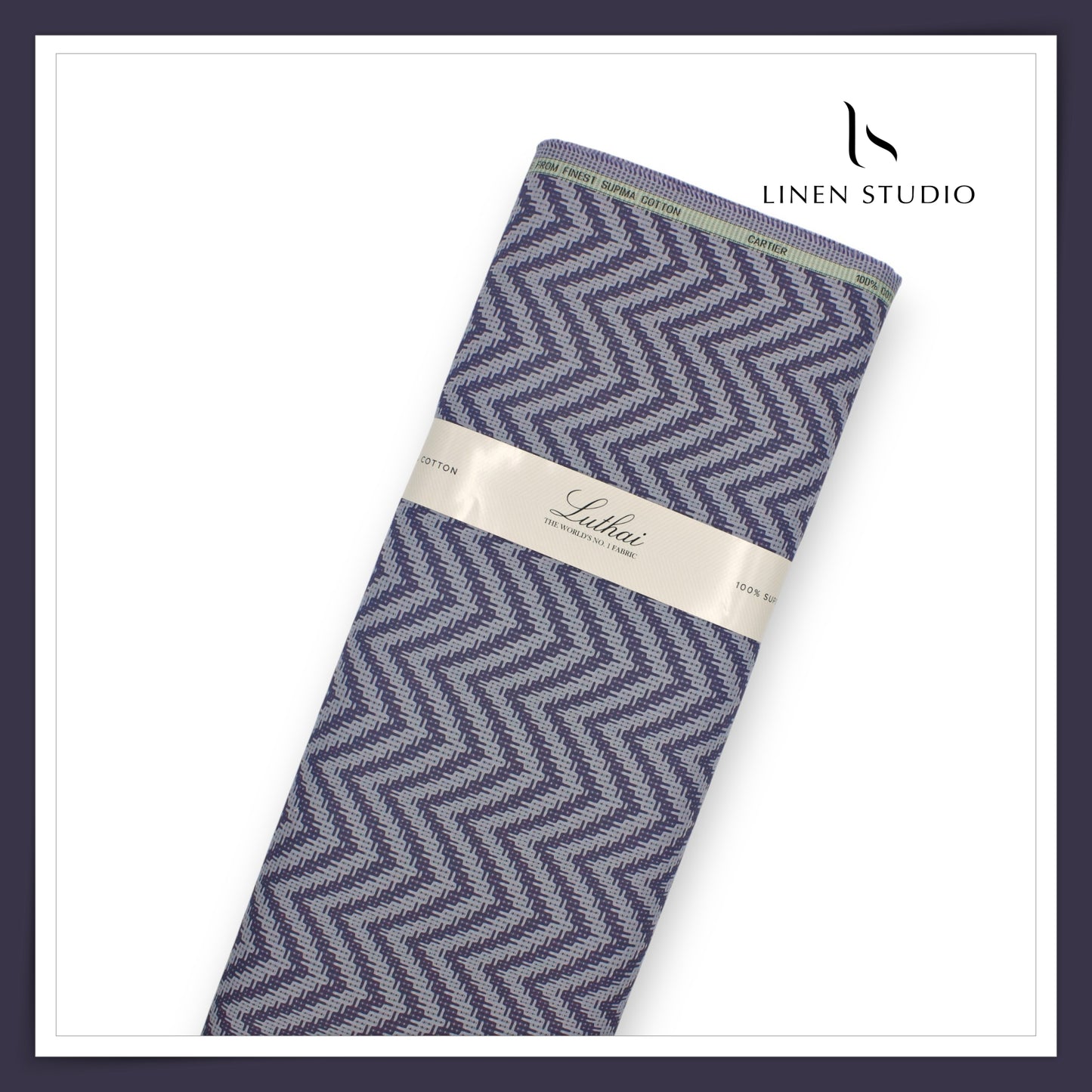 Luthai 100% Supima Cotton Jacquard Shirting - Beautiful Waves (Zoom In) (NEW)