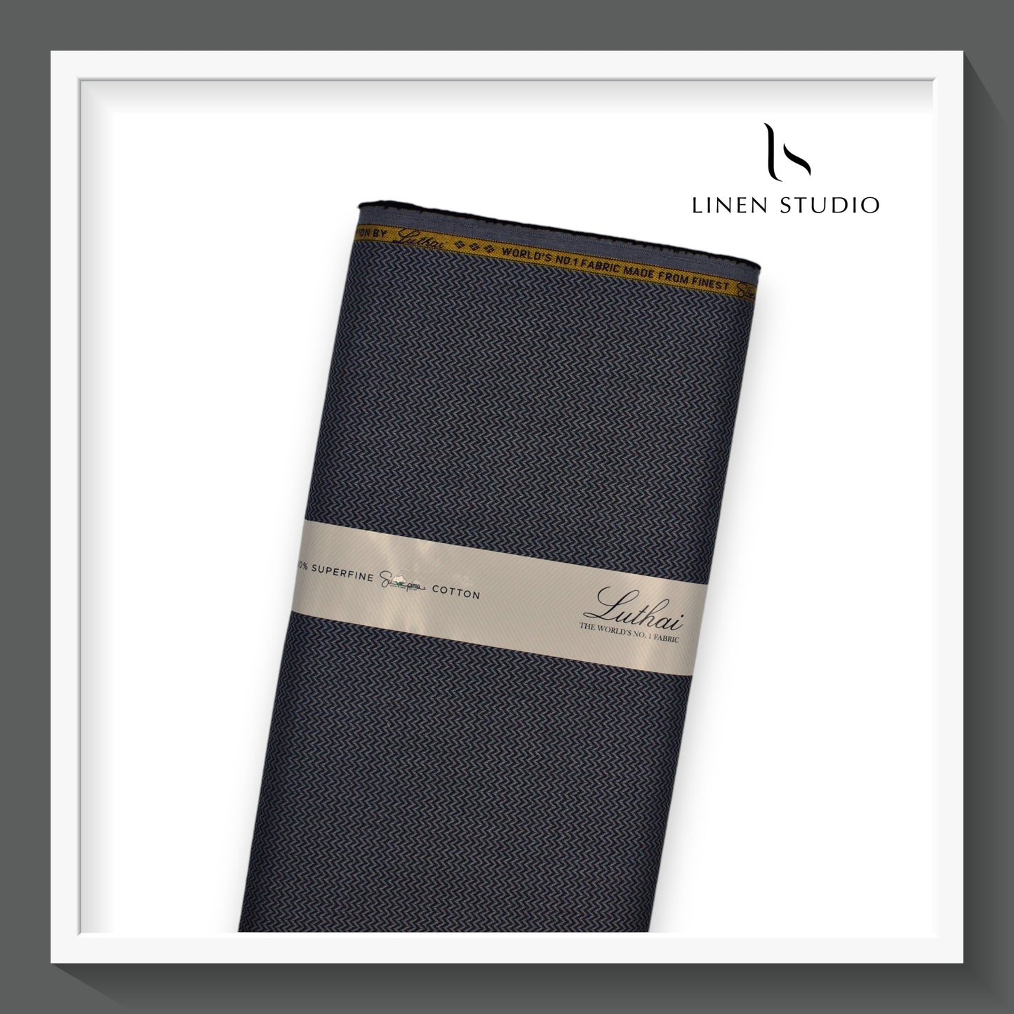 Luthai Zig Zag Textured Supima Cotton - Dark Grey (zoom in)
