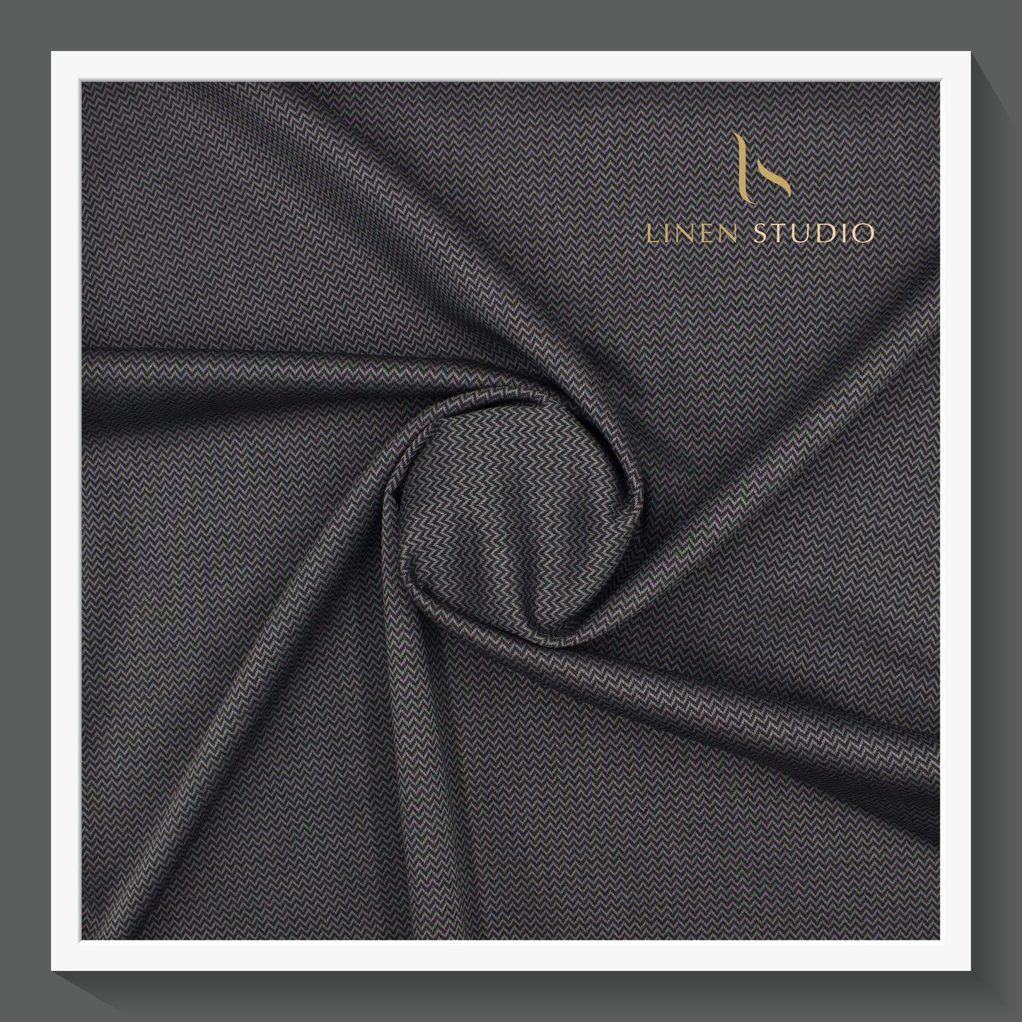 Luthai Zig Zag Textured Supima Cotton - Dark Grey (zoom in)
