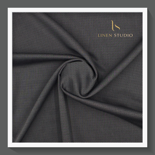 Luthai Zig Zag Textured Supima Cotton - Dark Grey (zoom in)