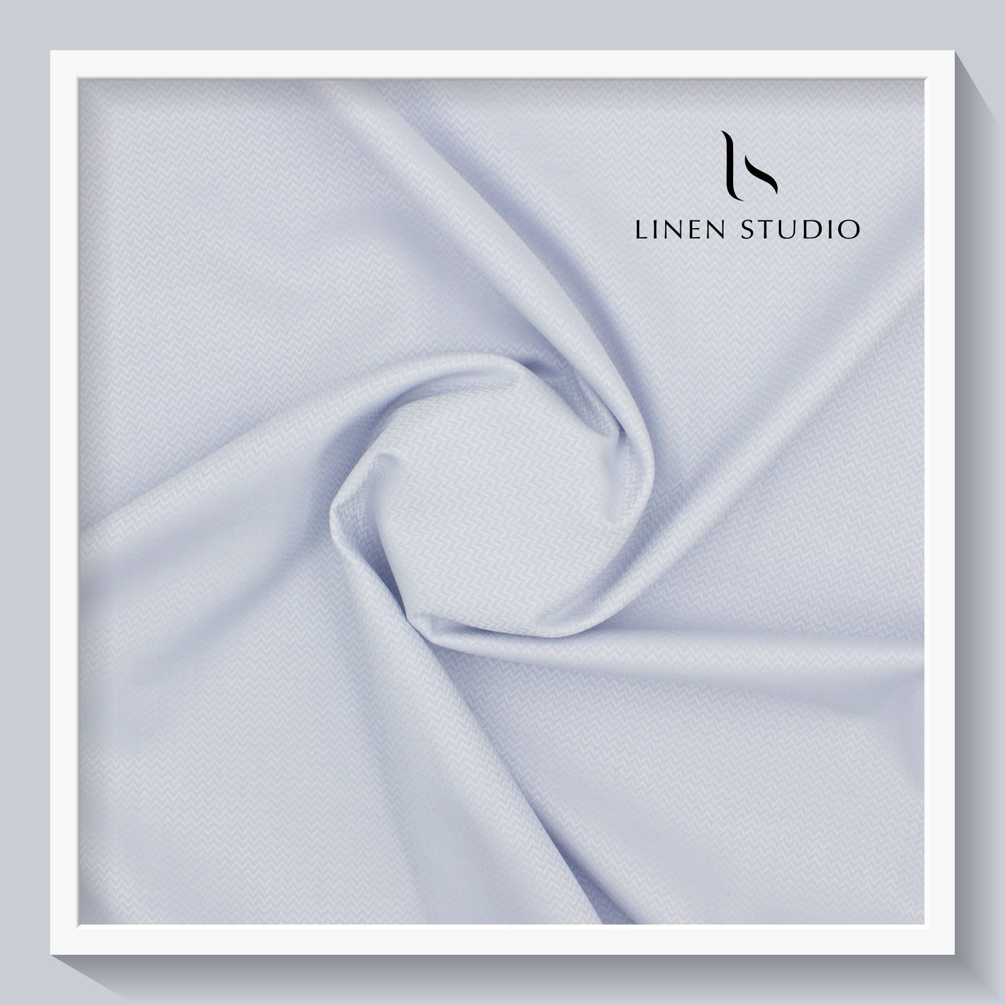 Luthai Zig Zag Textured Supima Cotton - Light Blue (zoom in)