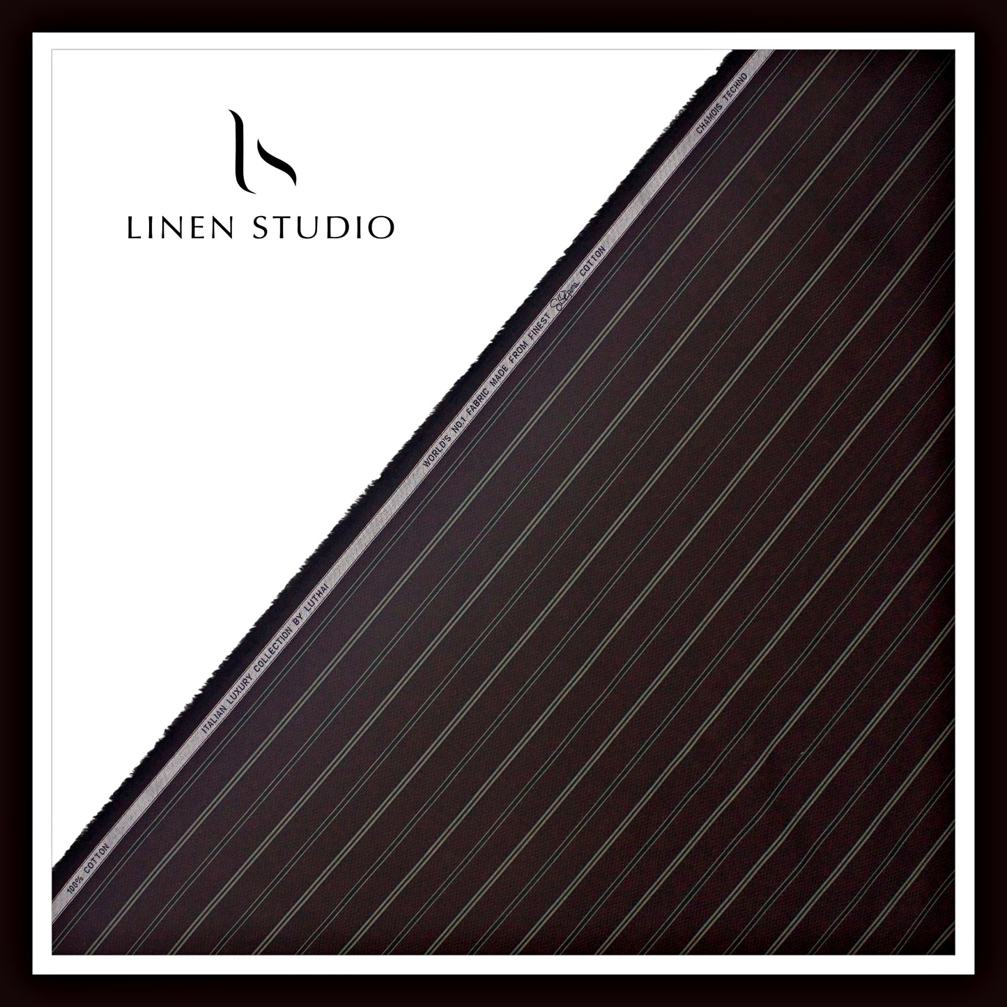 Luthai Subtle Textured Supima Cotton Shirting - Eclipse Stripes with Dobby (Zoom In) (NEW)