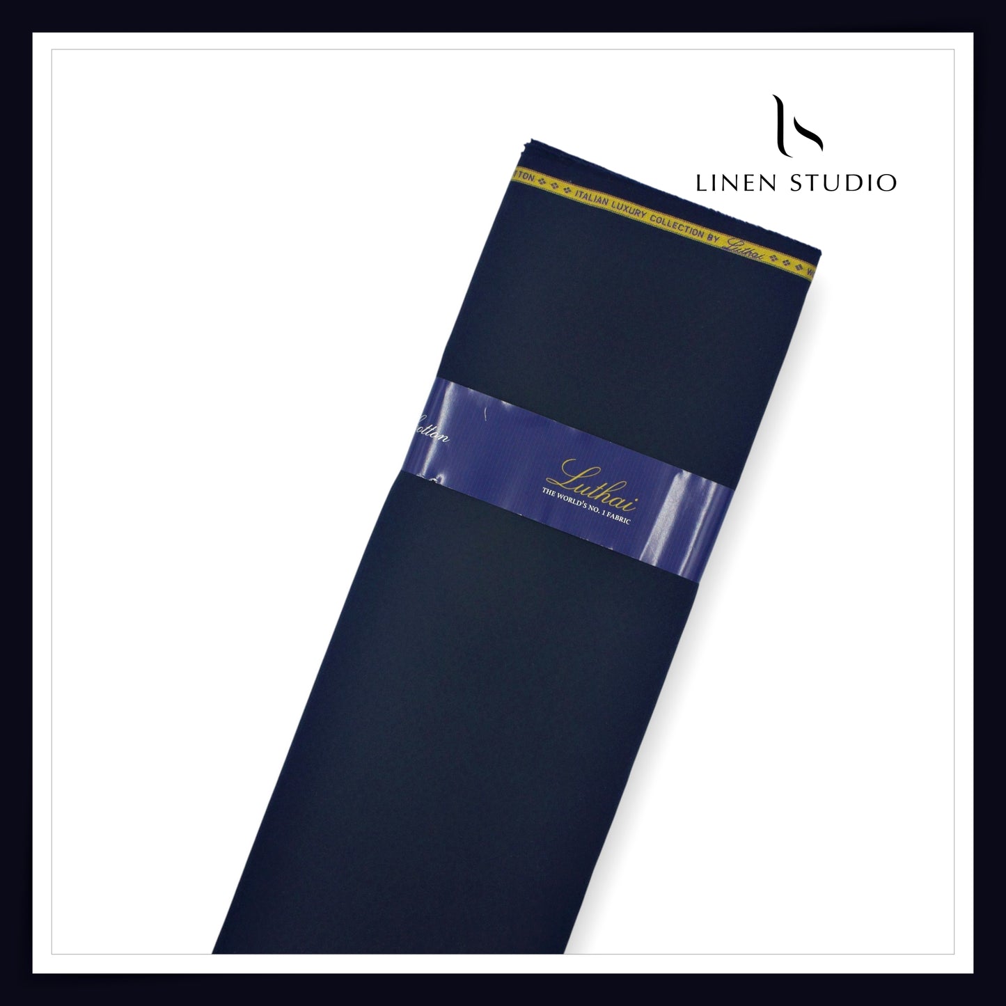 Luthai Diamond Textured Supima Cotton - Dark Blue (zoom in) (NEW)