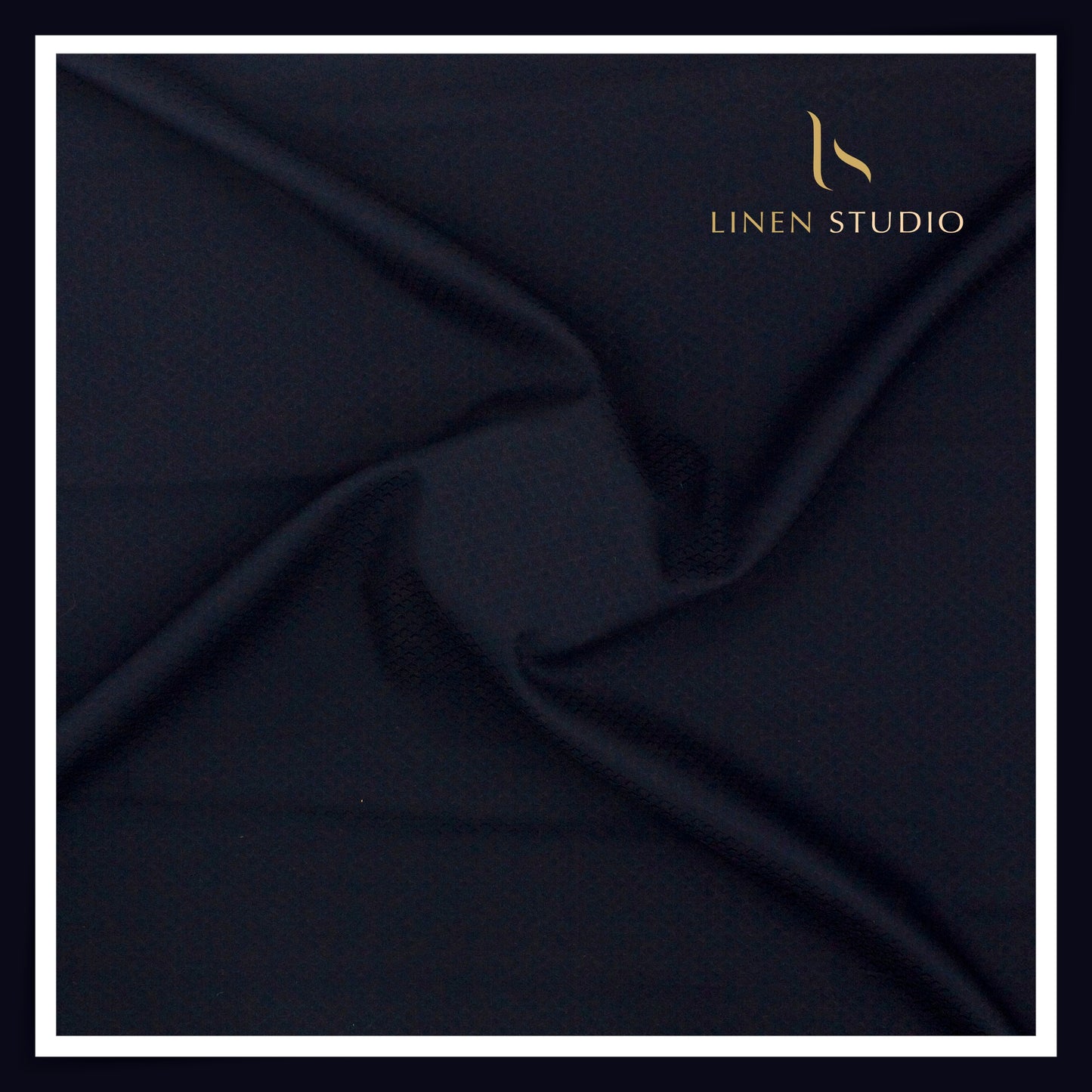 Luthai Diamond Textured Supima Cotton - Dark Blue (zoom in) (NEW)